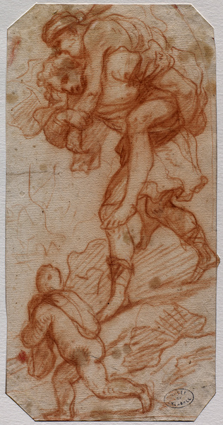 Enée et Anchise fuyant Troie ; Enée et Anchise fuyant avec Ascorye (Ancien titre), Luca Giordano, 17e siècle