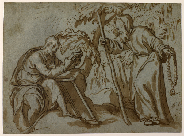 Saint Antoine et saint Barthélémy ; Deux ermites (Ancien titre), Paolo Farinati, 16e siècle