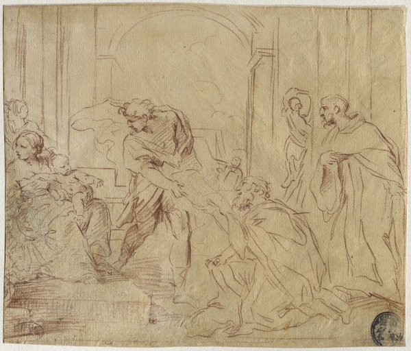 Miracle de San Filippo Benizzi enfant ; Adoration (Ancien titre), Niccolò Berrettoni, 18e siècle