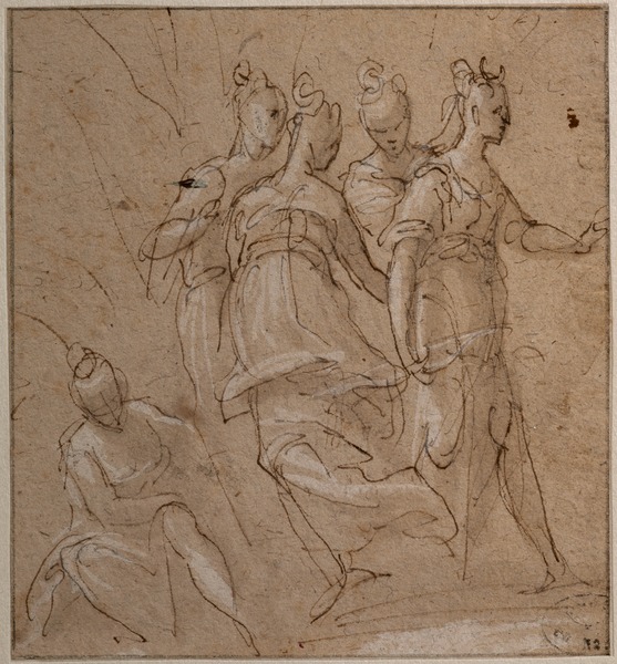 Diane et ses nymphes ; Ronde de jeunes femmes (Ancien titre), Bernardino India, 16e siècle