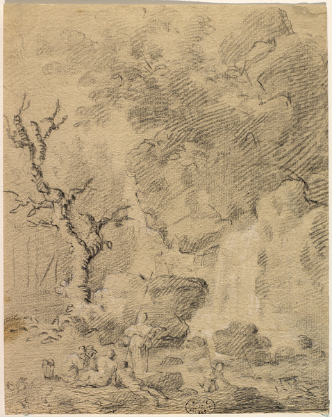 Personnages au pied d'une cascade ; Paysage (Ancien titre), Francesco Zuccarelli, 18e siècle