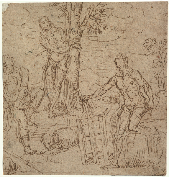 Saint Sébastien, saint Laurent et saint Roch ; Saint Sébastien, Saint Laurent, Saint Marc (Ancien titre), Pompeo Ghitti, 17e siècle