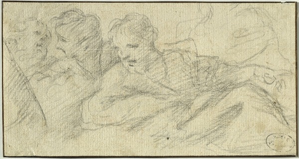 Etudes de figures ; Etude de personnages (Ancien titre) ; Groupe de trois personnages (Autre titre), Pietro Dandini, 18e siècle