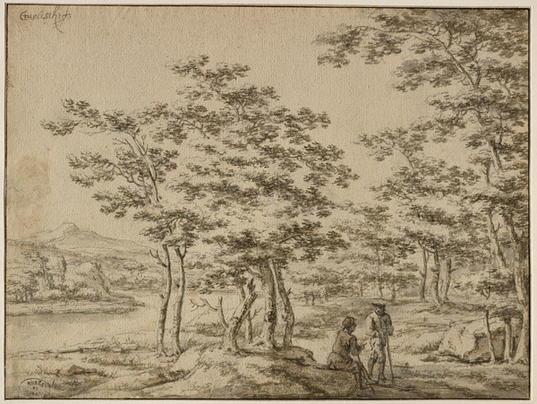 Forêt au bord d'une rivière, Willem de Heusch, 17e siècle