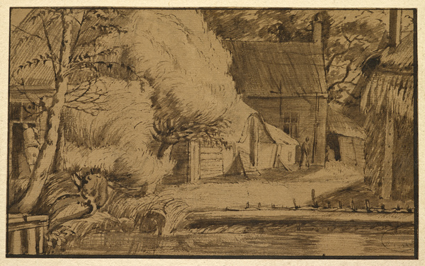 Ferme au bord d'un canal, Johannes Leupenius