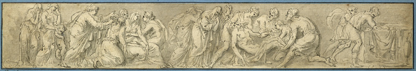 Frise avec Mise au tombeau ; Déposition du Christ au tombeau (Ancien titre), Guillaume Boichot, 18e siècle