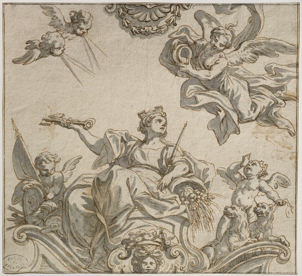 Allégorie d'une ville ; Motif décoratif (Ancien titre), Domenico Parodi, 18e siècle