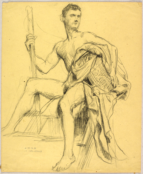 Homme assis (Hercule), Jules Elie Delaunay, 19e siècle