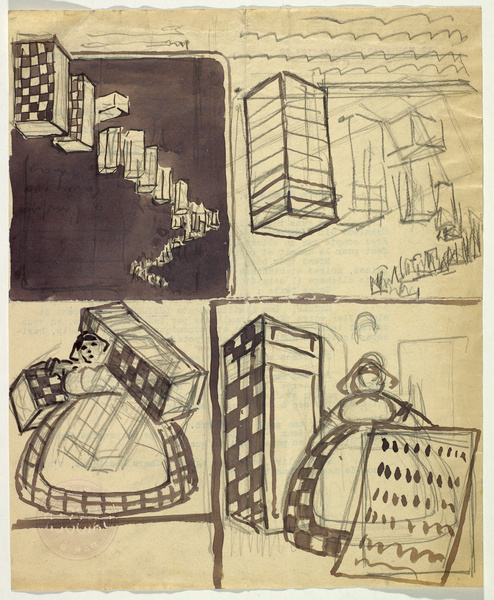 Dessins publicitaires pour la fabrique de pâtes Lustucru_0