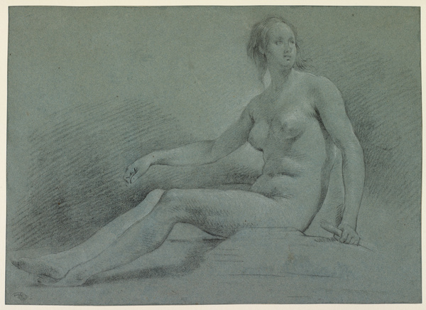 Etude de femme nue assise, Noël Halle, 1753
