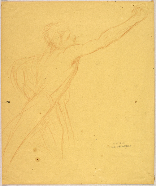Figure d'homme bras tendu en avant (étude pour le Panthéon), Jules Elie Delaunay, 1874-1884