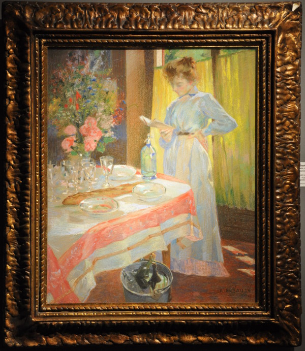 Jeune femme lisant — Albert Bréauté