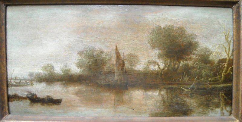 Vue sur un canal ; Pêcheurs sur un canal — Jan van Goyen