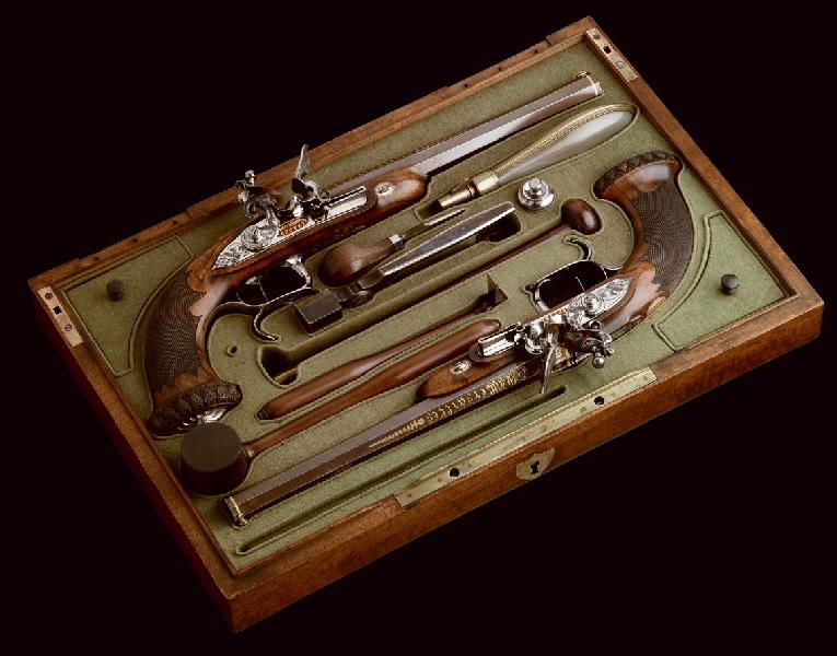 Pistolet à silex (paire), coffret_0