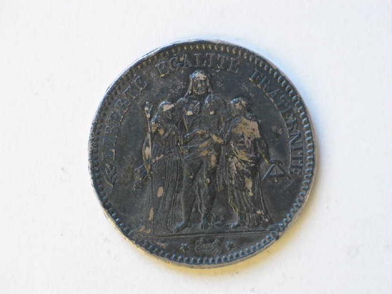Pièce de monnaie, cinq francs_0