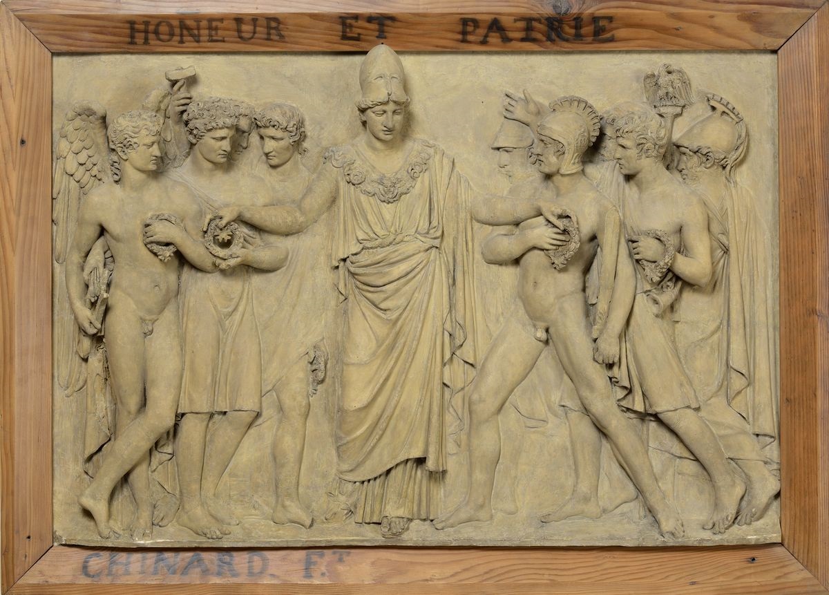 Honneur et Patrie ; Minerve distribuant des récompenses aux guerriers, aux artistes et aux savants_0