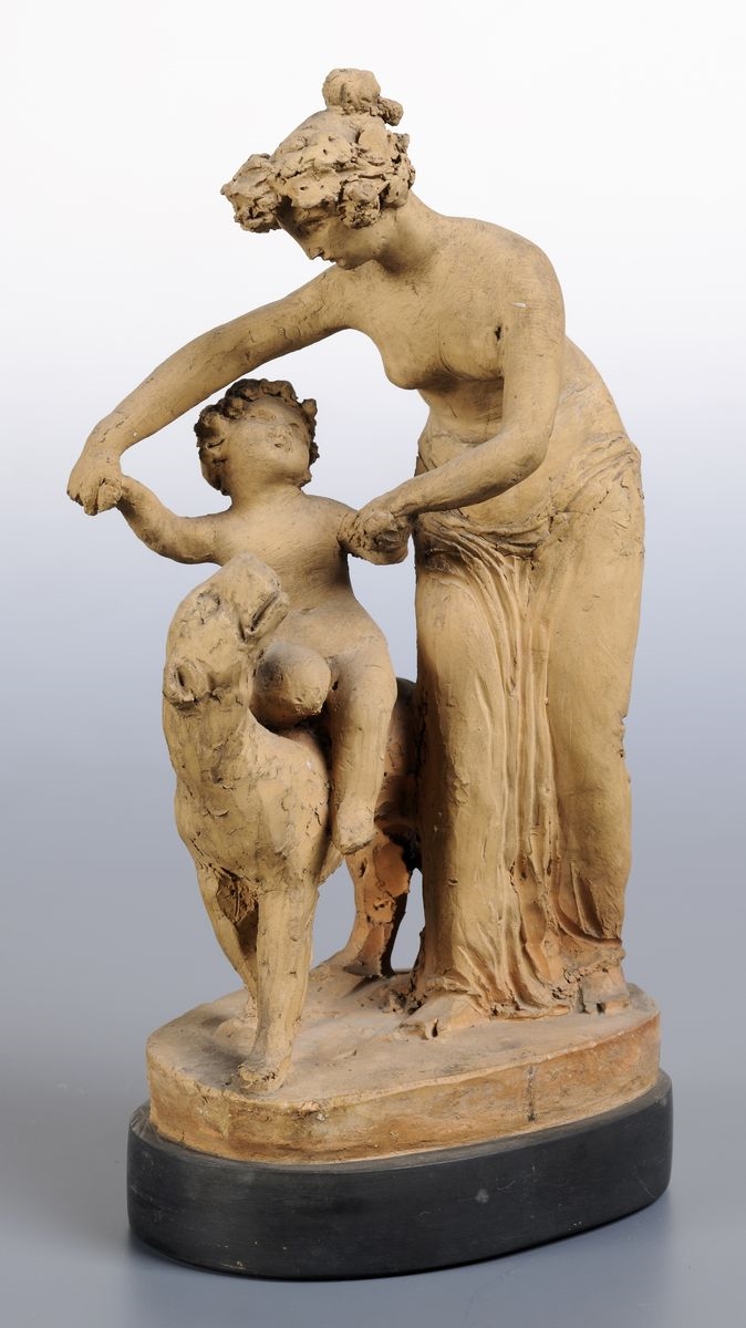 Bacchante tenant Bacchus enfant sur une panthère, Joseph Chinard, 4e quart 18e siècle