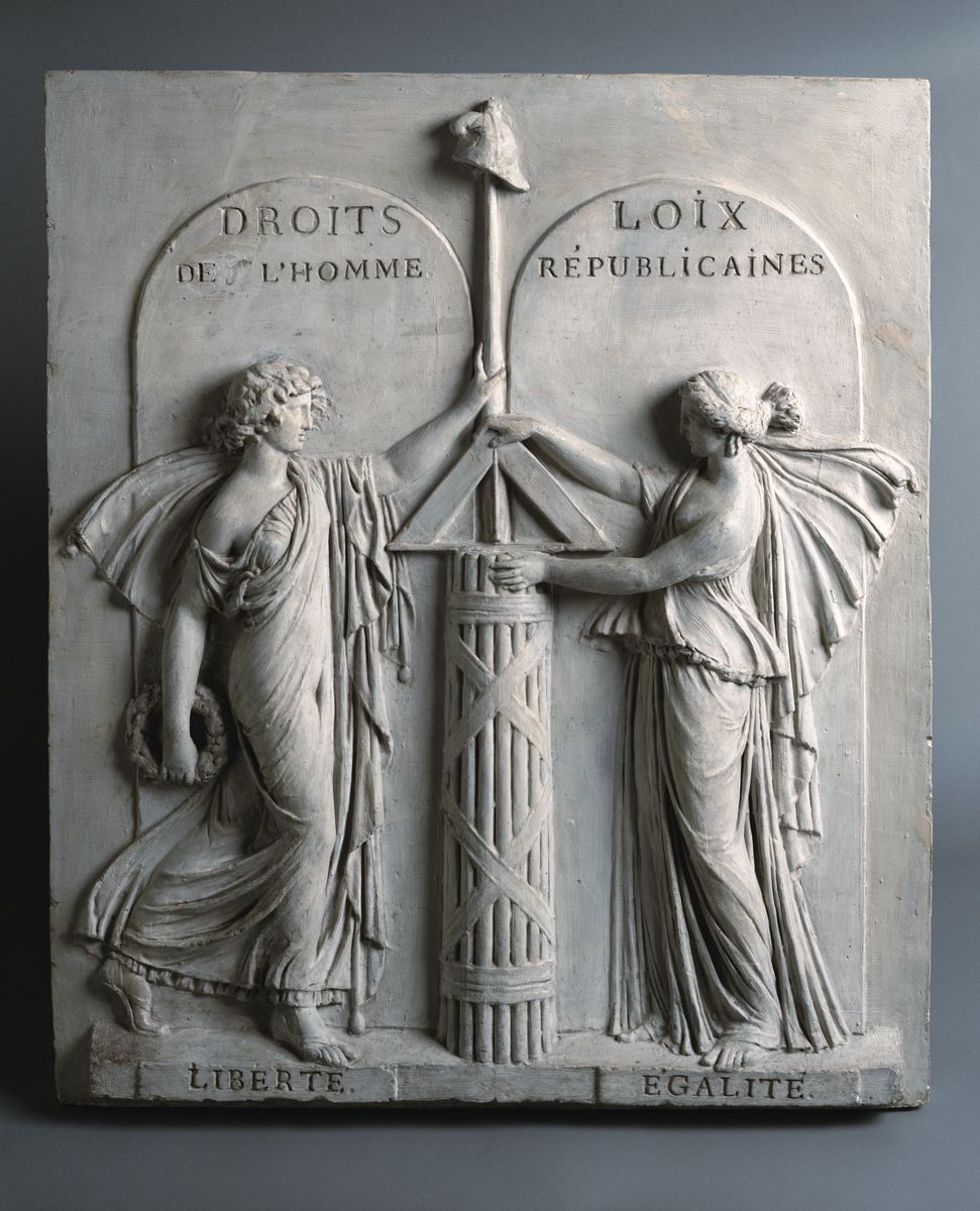 La Liberté et l'Egalité ; Projet de fronton pour l'Hotel de Ville de Lyon, Joseph Chinard, 1793