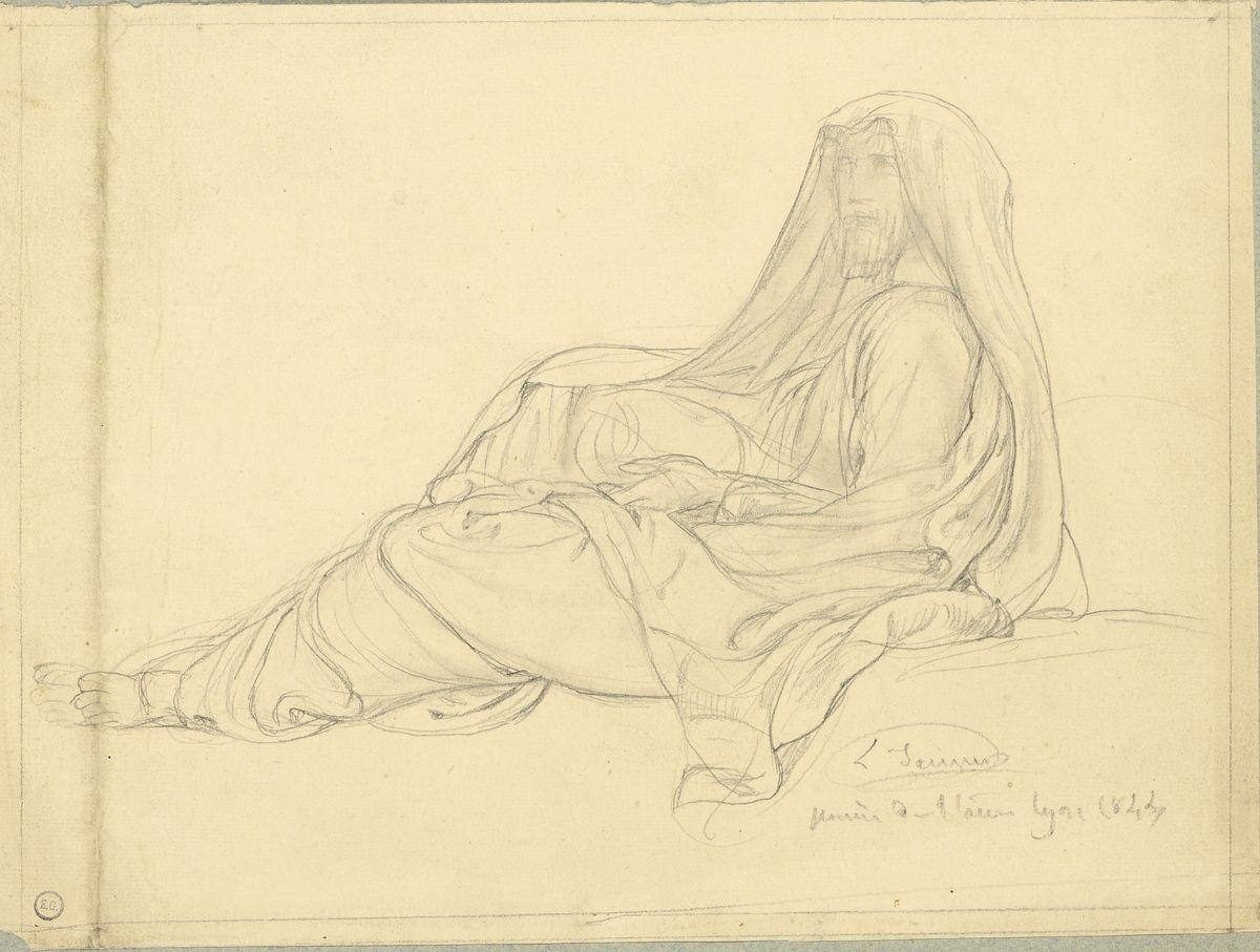 Étude de figure drapée assise, Louis Janmot, 1844