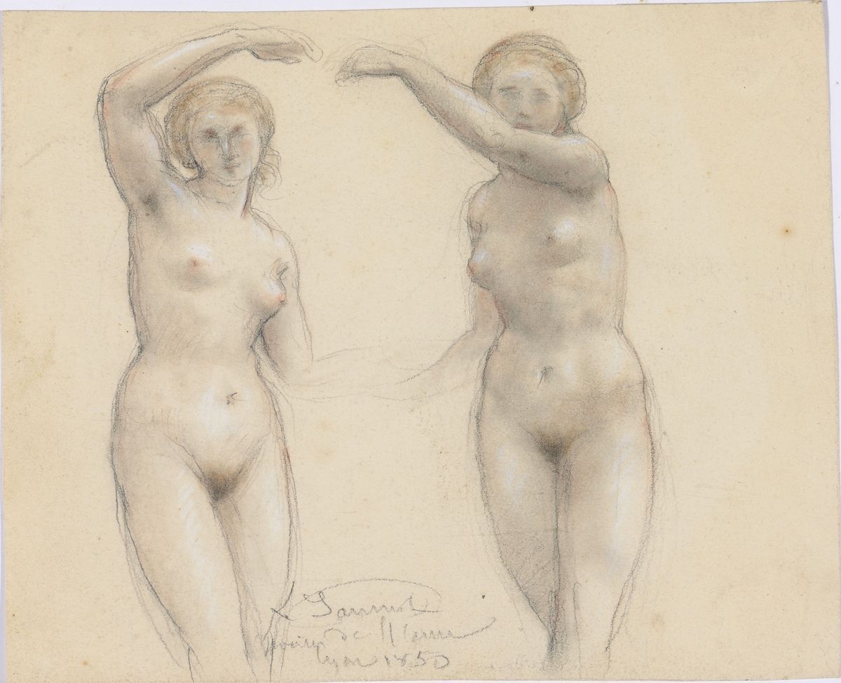 Deux études de femme le bras levé, Louis Janmot, 1860 Vers