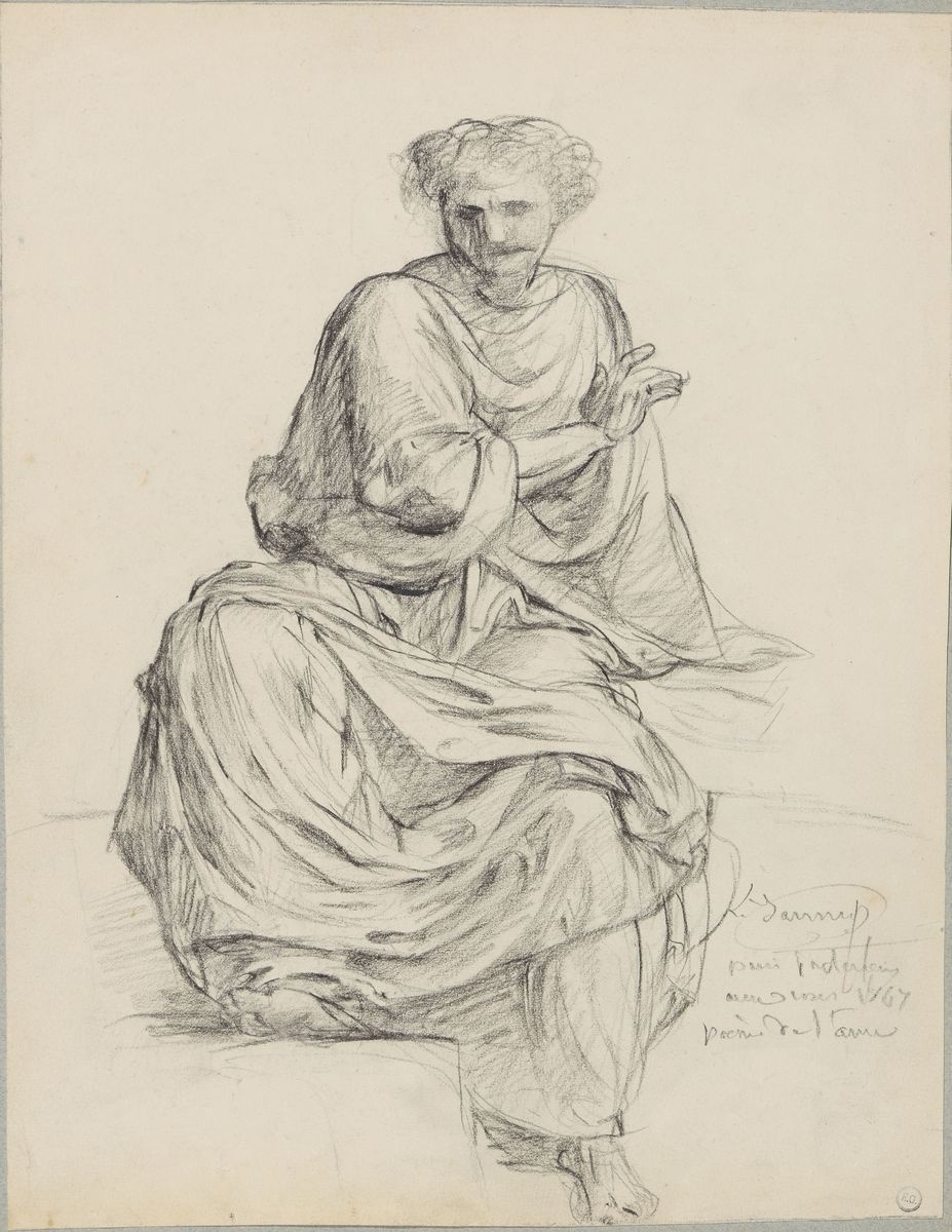 Étude d'homme drapé assis, Louis Janmot, 1866 Vers