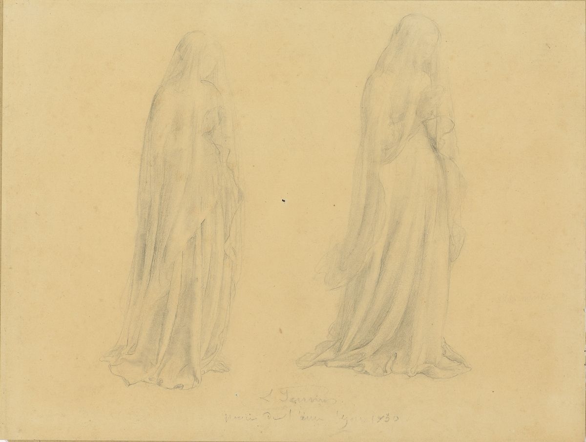 Deux études de figure voilée, Louis Janmot, 1850