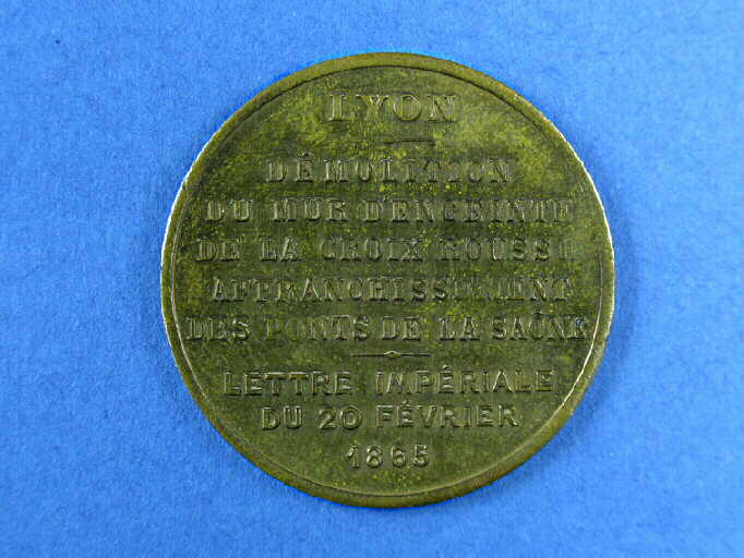 Démolition du mur d'enceinte de la Croix-Rousse. Affranchissement des ponts de la Saône Lettre impériale du 20 février 1865_1
