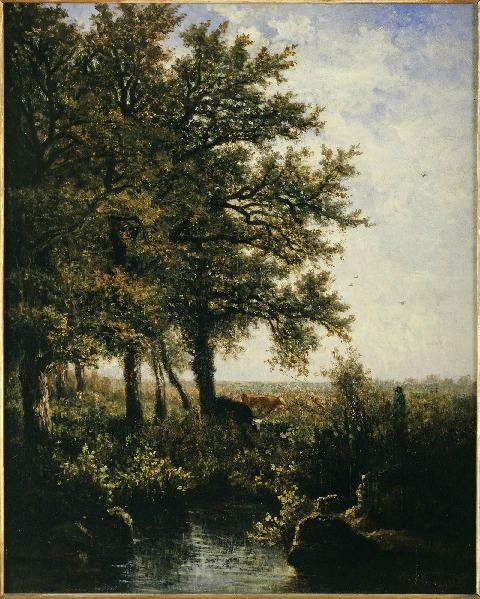 En gardant les vaches ; Paysage d'automne_0