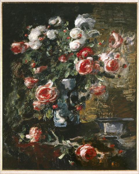 Bouquet de fleurs dans un vase, Eugène Baudin, 1890