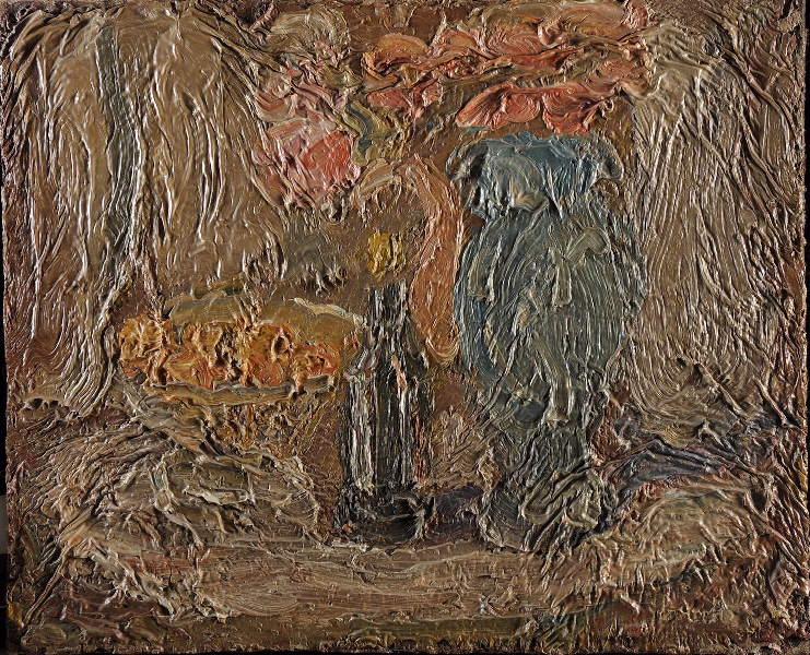 fleurs et bouteille, Georges Bouche, 1920