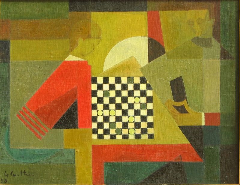 Joueurs de dames ; Partie de Dame, Andrée Lecoultre, 1958 Date d'exécution