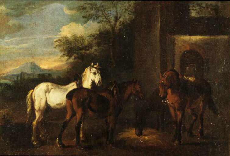 Chevaux au repos, Pieter van Bloemen, 4e quart 17e siècle, 1er quart 18e siècle