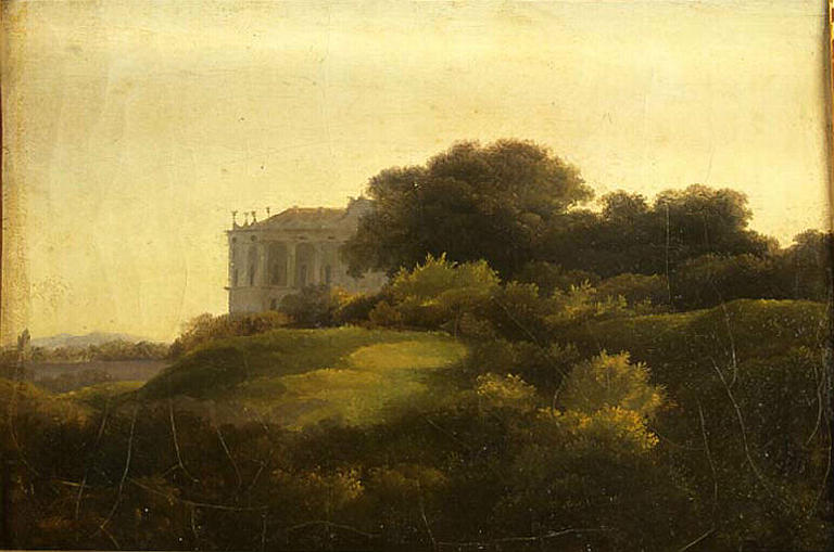 Paysage avec un palais, François-Alexandre Pernot, 19e siècle