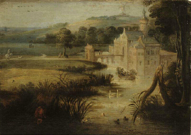 Paysage : château imaginaire, Adriaen van Stalbemt, 17e siècle