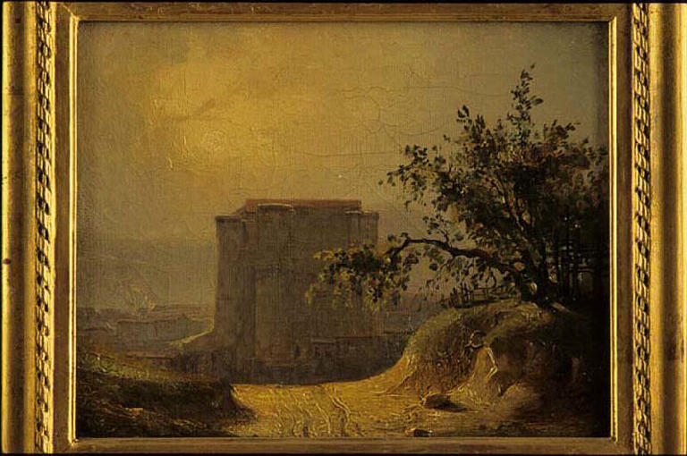 Paysage avec un château, Eugène Ciceri, 19e siècle