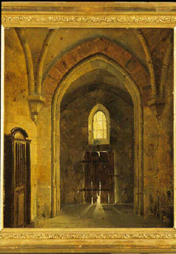 Intérieur d'église, Louis Jacques Mandé Daguerre, 19e siècle