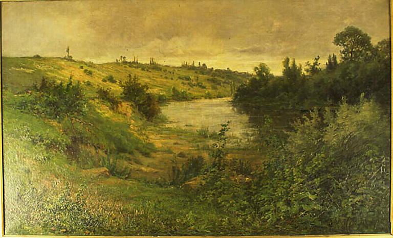 Paysage aux environs de Paris : la Marne à Chennevières_0