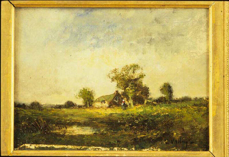 Paysage, Etienne Maxime Vallee, 19e siècle