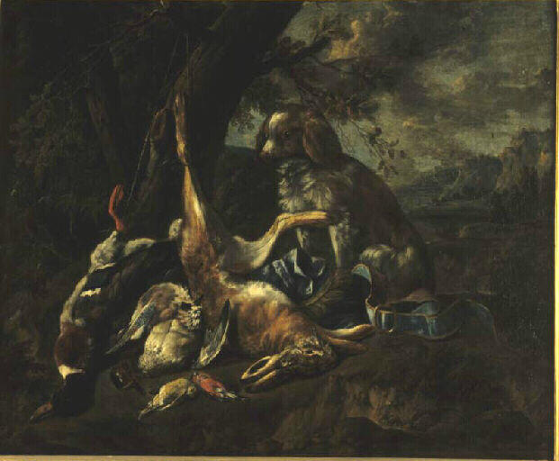 Chien avec gibier de chasse_0