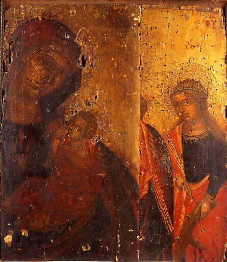 Deux panneaux : Vierge à l'Enfant, Sainte Catherine_0