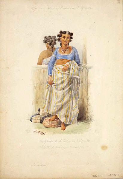 Malgache de la tribu des Betsimtsaraks (Ile de Madagascar - Afrique), Adolphe d' Hastrel, 1850