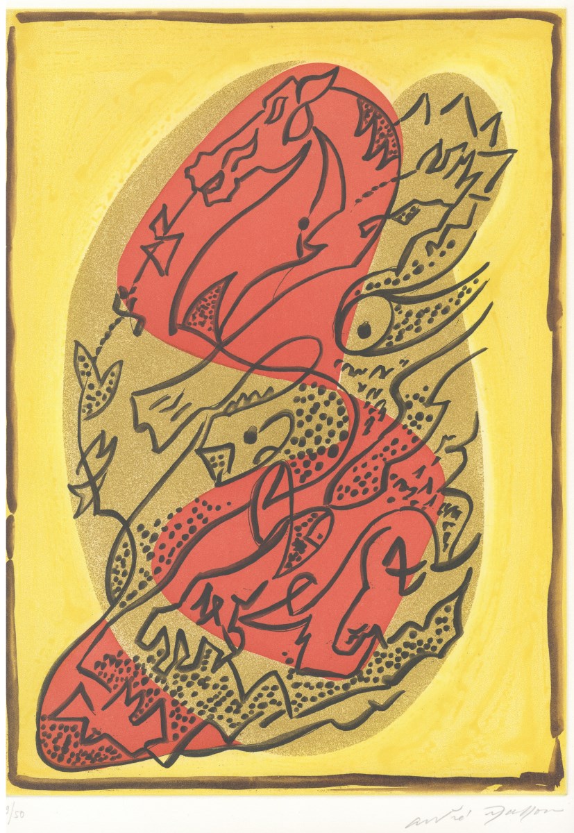 Métamorphose sur un champ jaune, André Masson, 1984