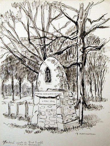 Monument sur la route de pont Scorff [titre attribué]_0