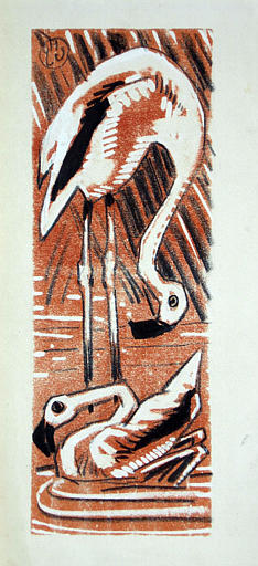 Flamants roses (variante fond ocre) [titre attribué]_0
