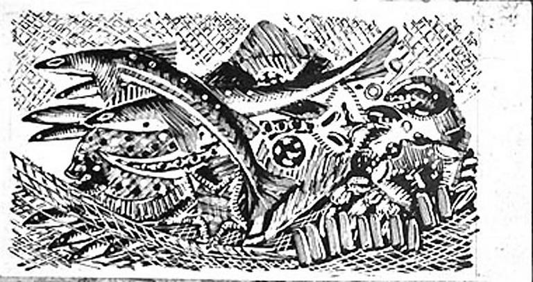 Poissons et filets [titre attribué]_0