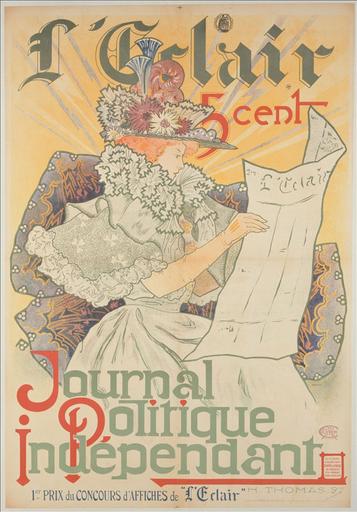 L'Eclair / Journal / Politique / Indépendant / 5 cent / 1er Prix du Concours d'Affiches de 'L'Eclair'_0