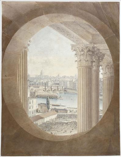 Vue de Paris prise d'un oeil-de-boeuf de la colonnade du Louvre. Actuel 1er arrondissement, Paris_0