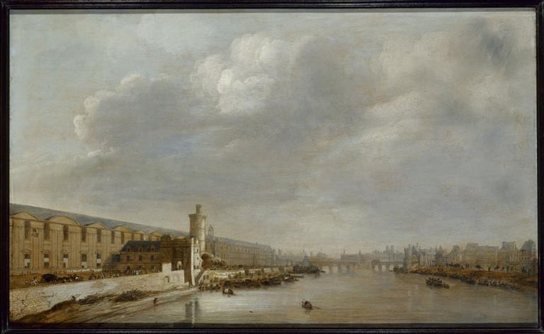 La Grande Galerie du Louvre, avec la porte Neuve, la tour de Bois, le Pont-Neuf, la Cité et la tour de Nesle, vers 1640 (actuels 1er et 6ème arrondissements)_0