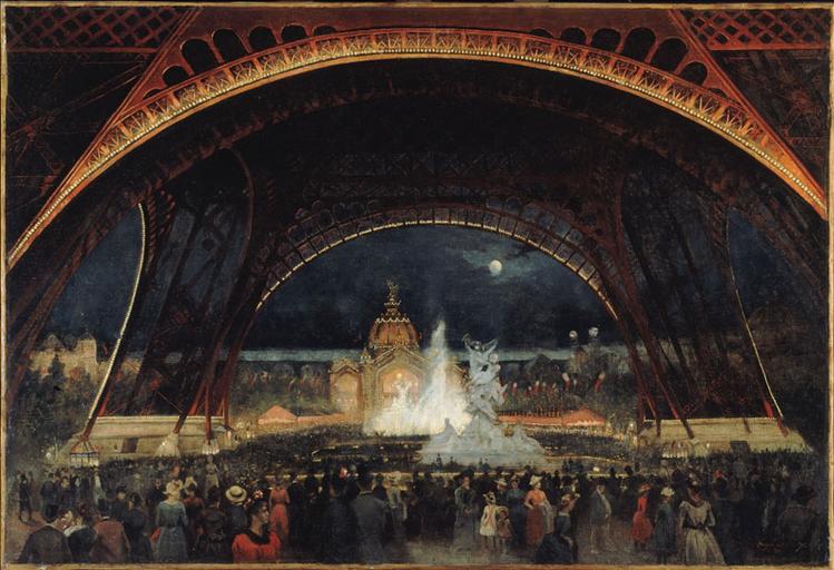 Fête de nuit à l' Exposition universelle de 1889, sous la tour Eiffel (7ème arrondissement)_0