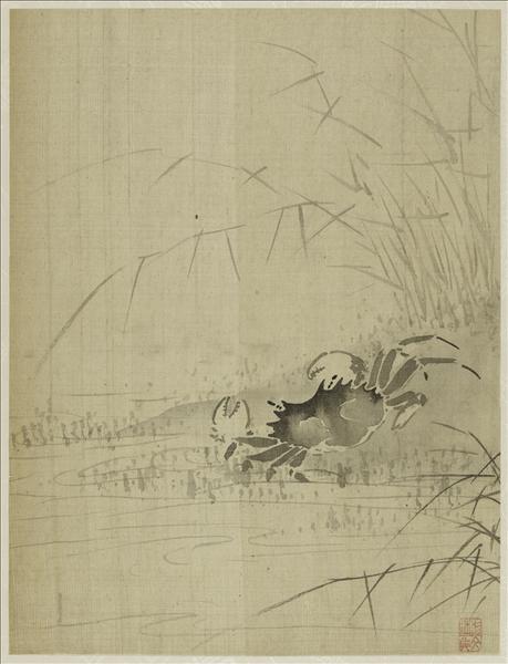 Album - Poisson, Lettré et domestique dans un paysage, Enfants jouant avec des marionnettes, Voyageur et serviteur dans un paysage enneigé, Zhong Kui, Enfant jouant de la flûte sur un buffle, Crabe, Immortels ivres, Vieillard et serviteur au pied d'une falaise, Fruits en décomposition, Pêcheur endormi, Hirondelle_2